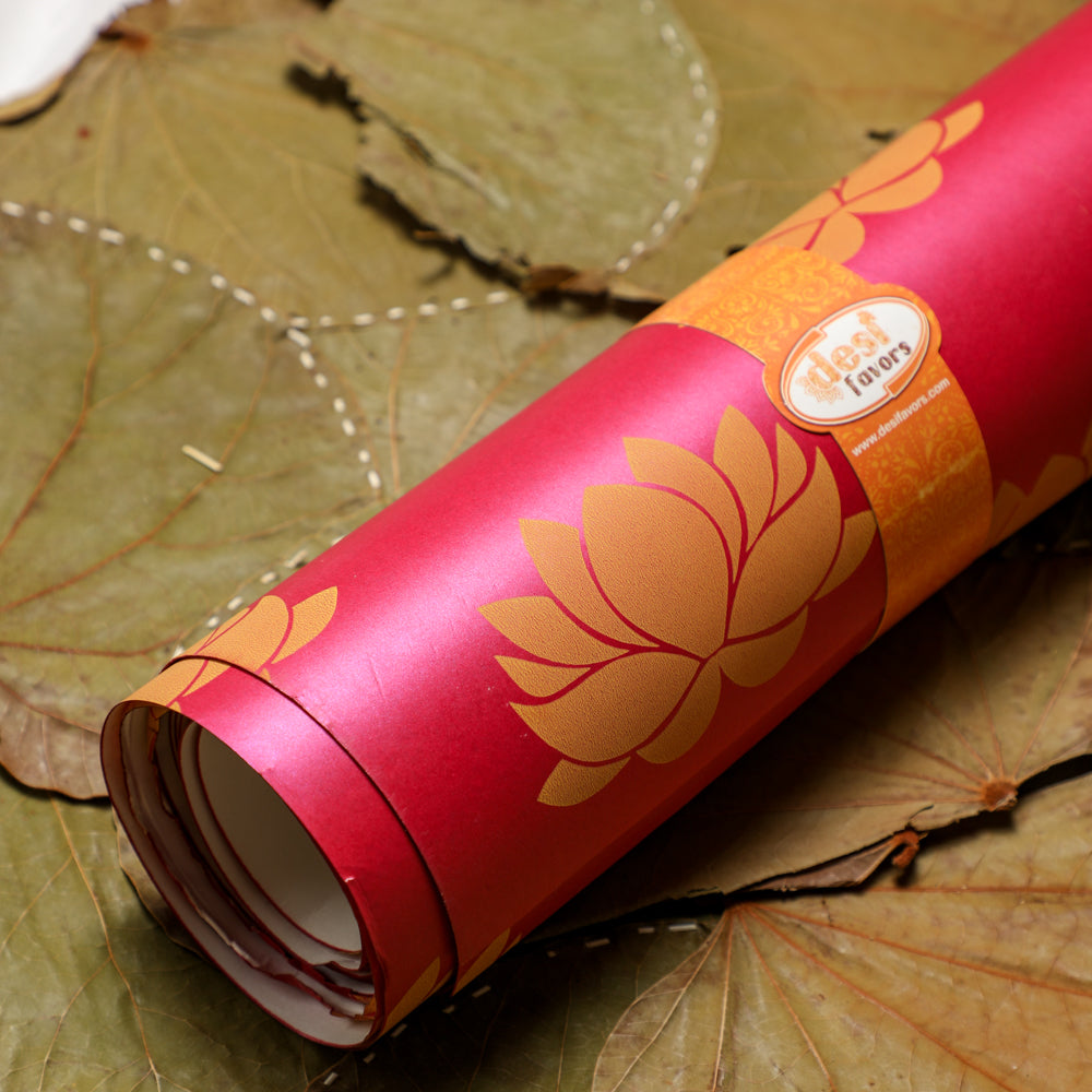 Hot Pink Lotus printed Sheet for Indian Traditional Decorations
